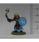 Female Cleric with Morningstar and Shield painted