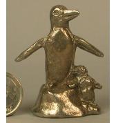 Penquin with Chick pewter