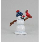 Snowman with bird painted