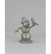 Snowman with bird pewter