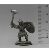 Cleric with Warhammer and Shield pewter
