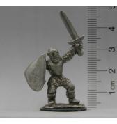 Fighter in Plate armor with Sword and Shield pewter