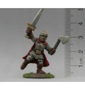 Fighter in Platemail with Sword and Axe Attacking painted