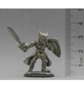 Fighter in Chain Mail with Winged Helmet pewter