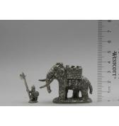 War Mammoth with Dwarf Pikeman pewter