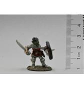 Half Orc Fighter with Sword and Shield painted