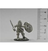 Half Orc Fighter with Sword and Shield pewter
