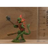 Lizardman Chief with Two Clubs painted