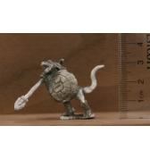 Lizardman with Tortoise Shell Shield pewter